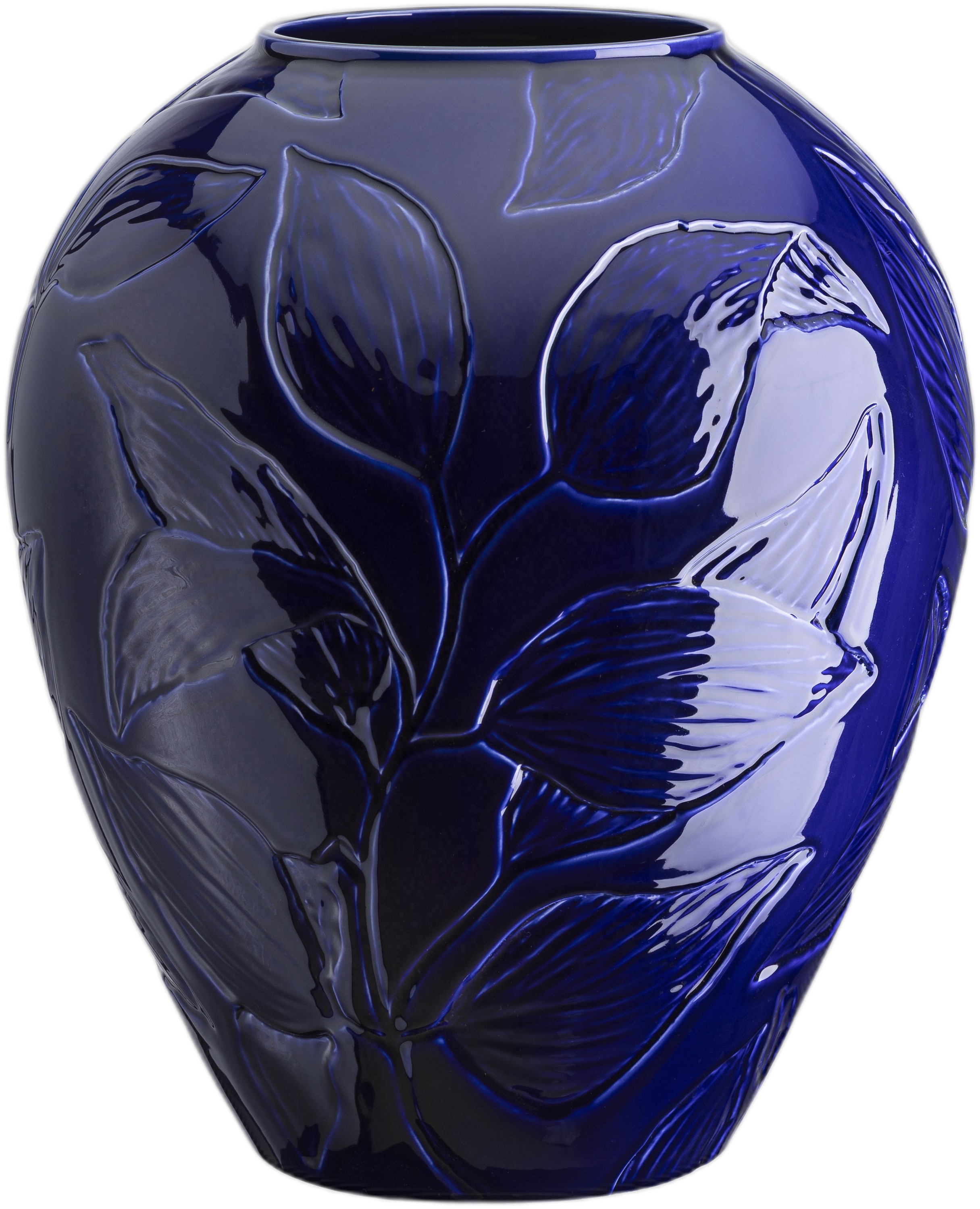 Florita Glazed Agate Blue, H 45 cm, Vase
